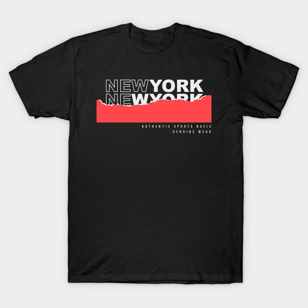 New york torn paper typography T-Shirt by SSSD